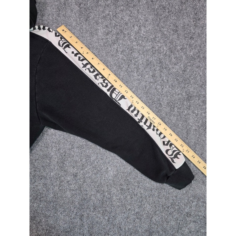 Beautiful Disaster Zip Hoodie Womens 2XL Black Gothic Logo Tape BD-Track Hoodie - Picture 9 of 13